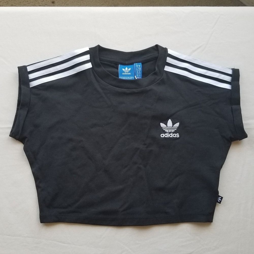 NWT Adidas Womens Three Stripe Crop Top